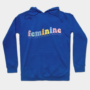 Rainbow Feminine Groovy Typography Hoodie